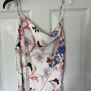 Lulus floral satin midi dress